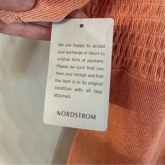 19 Cooper Nordstrom Women's Short Sleeve Salmon Off-Shoulder Maxi Dress Sz S NWT - Picture 13 of 16